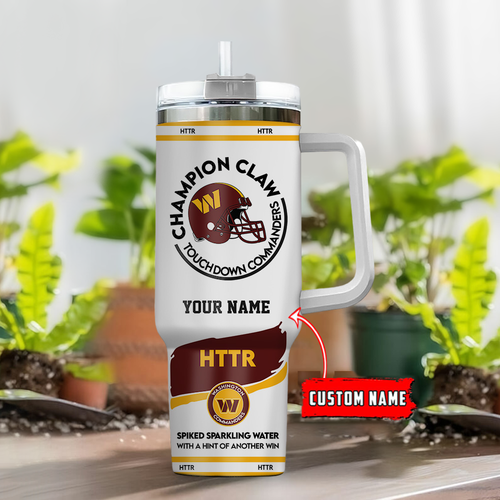 Customizable Touchdown Commanders Tumbler with Straw - Perfect for Sports Fans! - Image 2