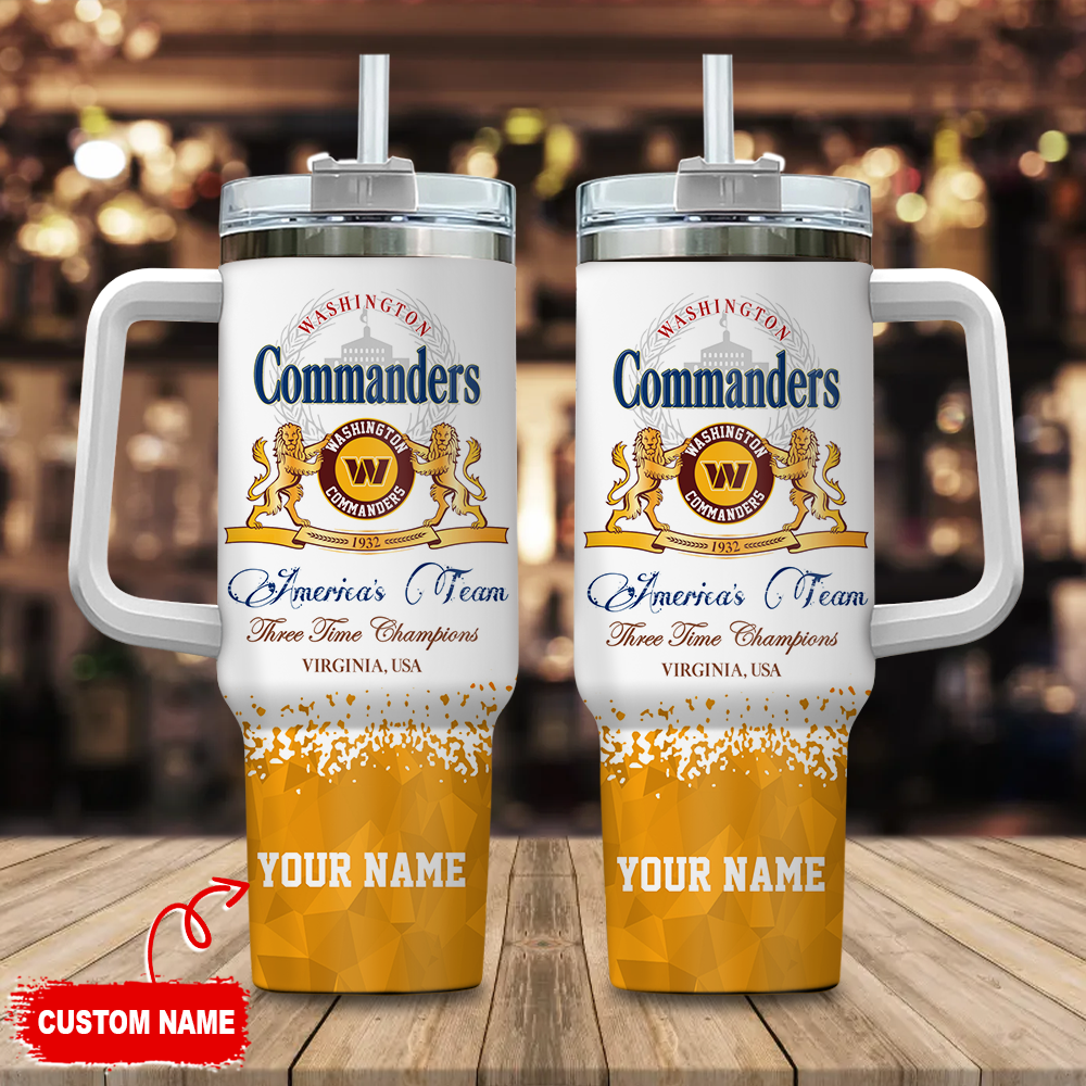 Custom Name Commanders Champion Tumbler - Perfect Gift for Fans