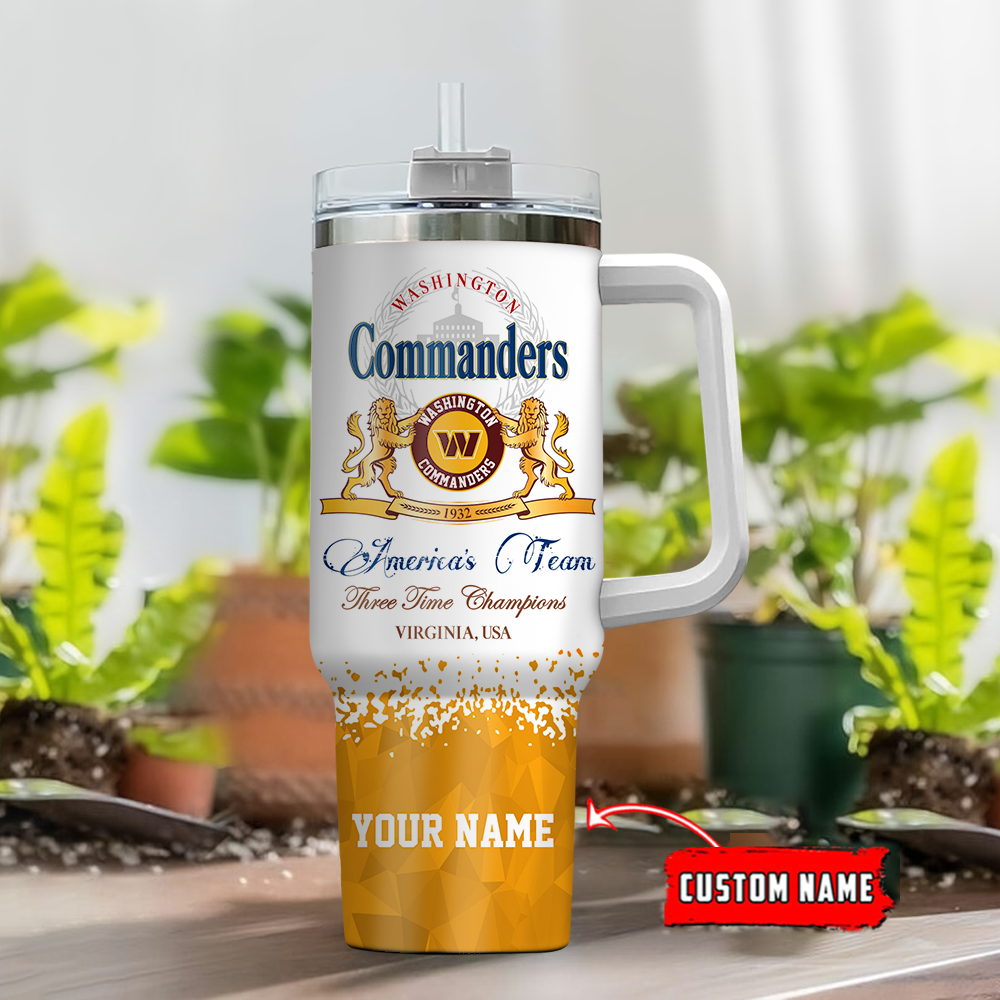 Custom Name Commanders Champion Tumbler - Perfect Gift for Fans - Image 2