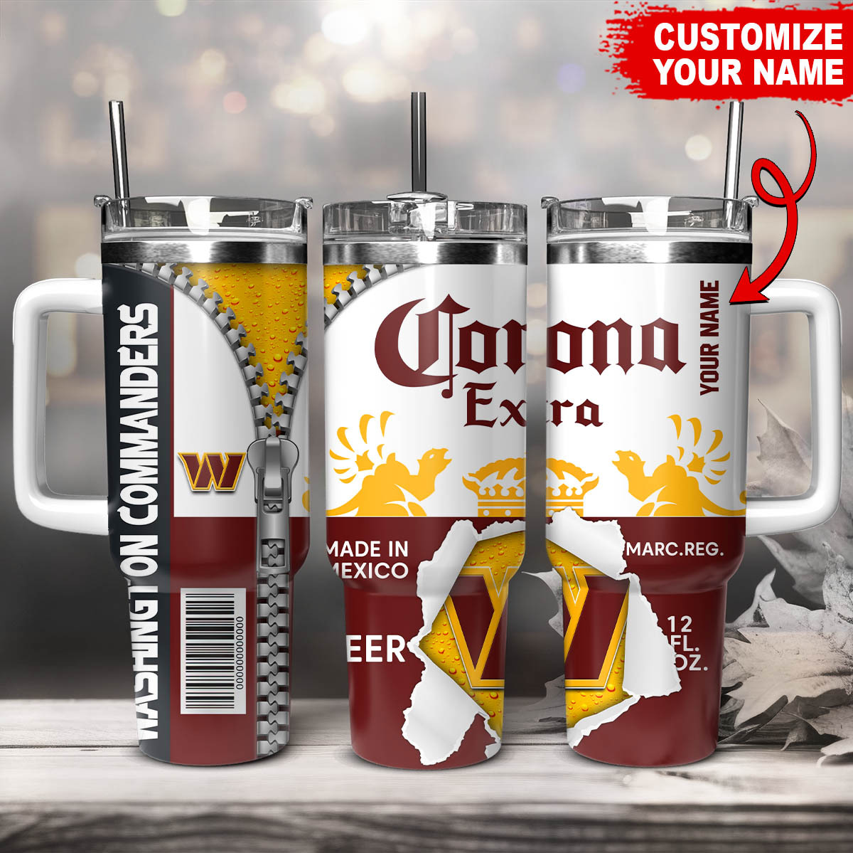 Customizable Beer-Themed Tumbler with Handle - Perfect Gift for Beer Lovers