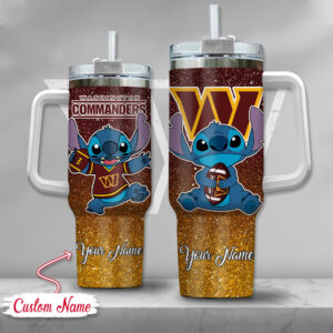 Custom Name Washington Commanders Tumbler – Cute Football Design