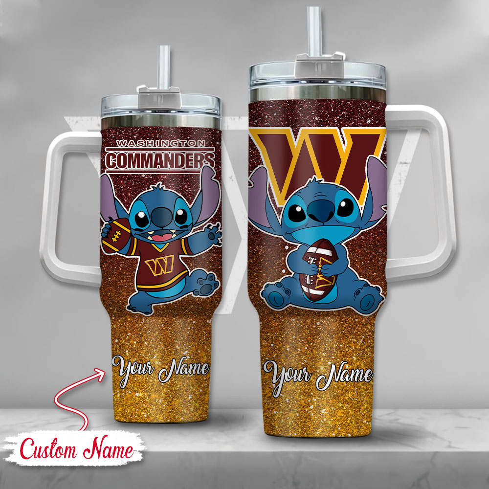 Custom Name Washington Commanders Tumbler – Cute Football Design
