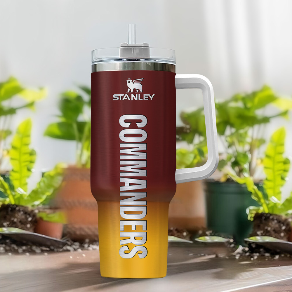 Customizable NFL Team Tumbler with Handle - Double Wall Insulated Mug - Image 2