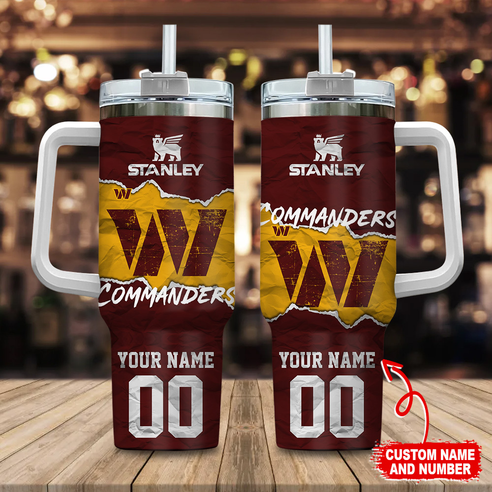 Customizable Stanley Commanders Travel Mug with Handle - Personalize Your Name & Number
