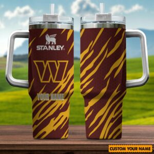 Customizable Stanley Tumbler with Handle - Bold Tiger Stripe Design