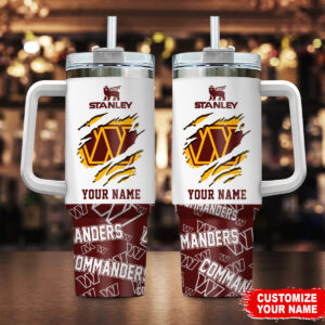 Personalized Commanders Travel Mug with Handle - Custom Name & Logo Design