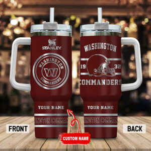 Custom Washington Commanders Tumbler - Personalized Name & Logo Design