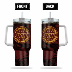 Washington Commanders Insulated Travel Tumbler with Handle and Straw - 40oz