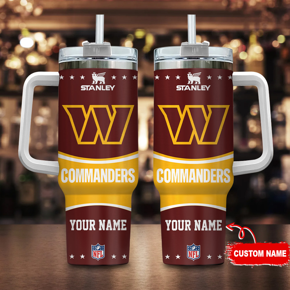 Personalized NFL Commanders Stanley Tumbler - Custom Name Option
