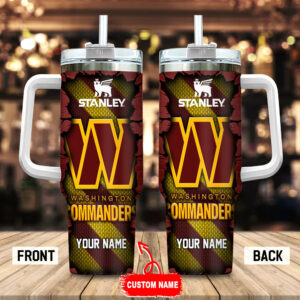 Customizable Washington Commanders Stanley Tumbler with Handle & Straw - Personalized Gift