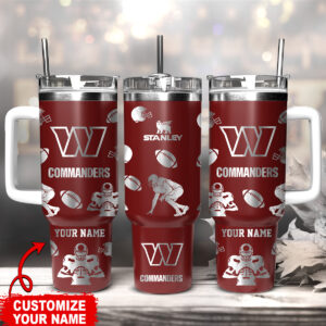 Customizable Commanders Football Tumbler - Personalized Gift for Fans