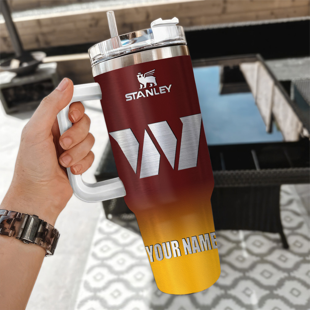 Customizable NFL Team Tumbler with Handle - Double Wall Insulated Mug - Image 3