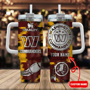 Custom Washington Commanders Tumbler with Handle - Personalized Name