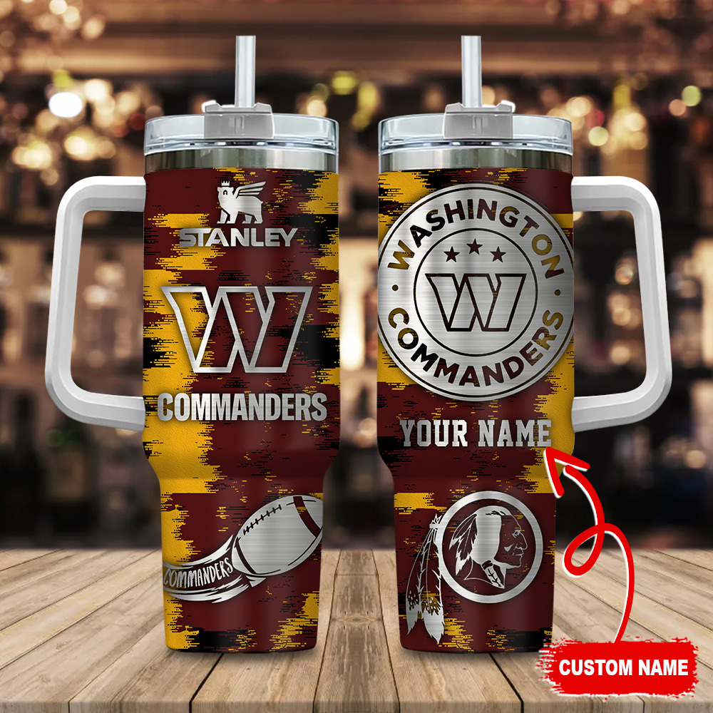 Custom Washington Commanders Tumbler with Handle - Personalized Name