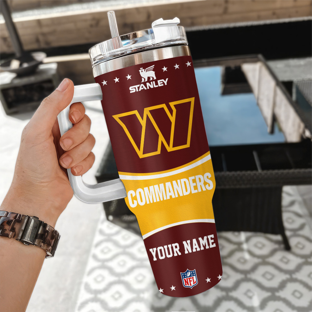 Personalized NFL Commanders Stanley Tumbler - Custom Name Option - Image 3