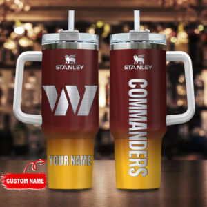 Customizable NFL Team Tumbler with Handle - Double Wall Insulated Mug