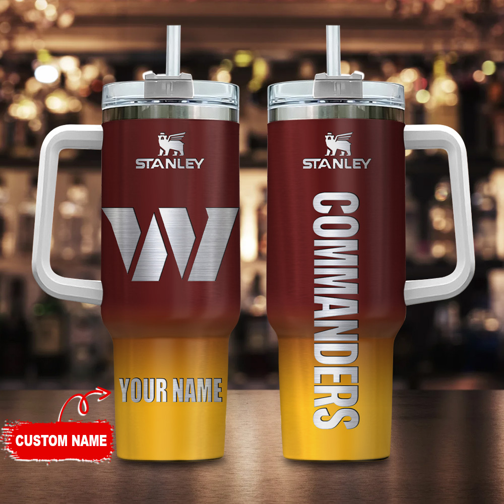 Customizable NFL Team Tumbler with Handle - Double Wall Insulated Mug