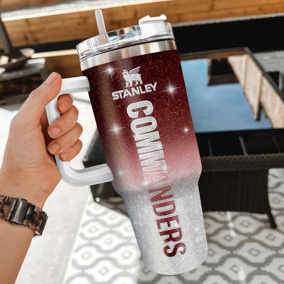 Customizable Commanders Tumbler with Handle - Personalize Your Drinkware - Image 3