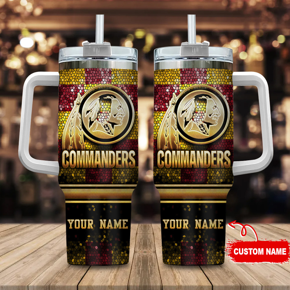Customizable Commanders Tumbler with Handle and Straw - Personalized Gift