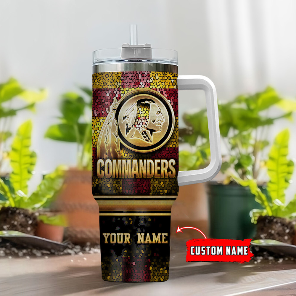 Customizable Commanders Tumbler with Handle and Straw - Personalized Gift - Image 2