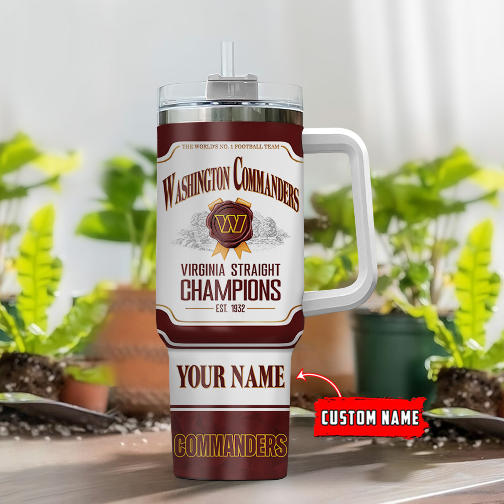 Custom Name Washington Commanders Tumbler - Celebrate Your Team Pride! - Image 2