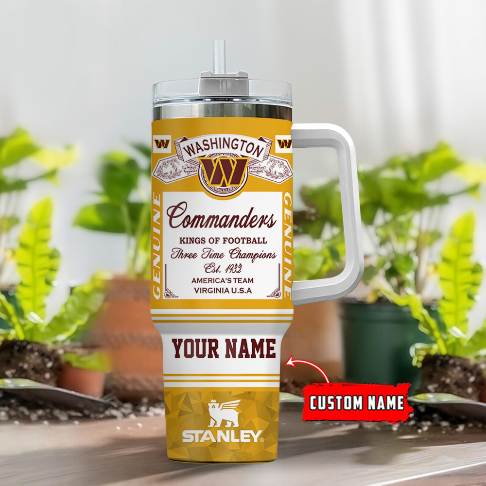 Custom Washington Commanders Tumbler - Personalized Football Fan Gift - Image 2