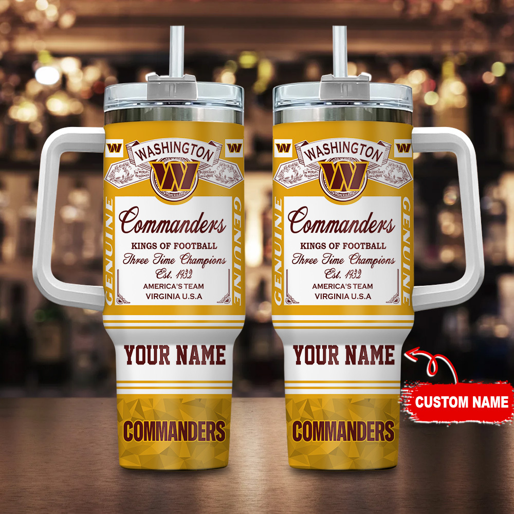 Custom Washington Commanders Tumbler - Personalized Football Fan Gift Mug