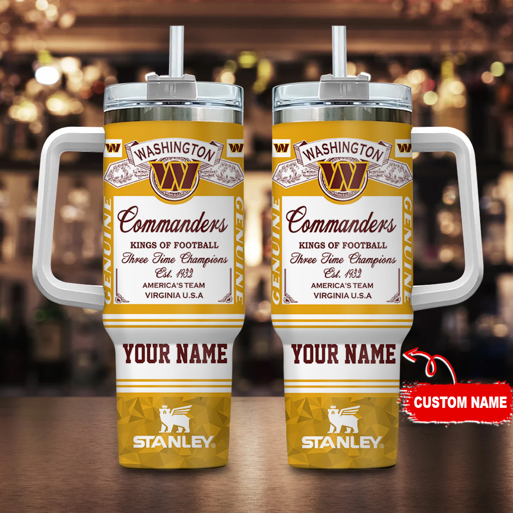 Custom Washington Commanders Tumbler - Personalized Football Fan Gift