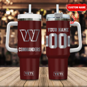 Personalized Commanders Tumbler Mug - Custom Name & Number Design