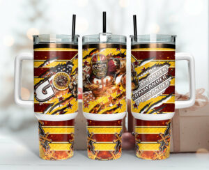 Ultimate Football Fan Insulated Tumbler - Bold Design with Handle & Straw