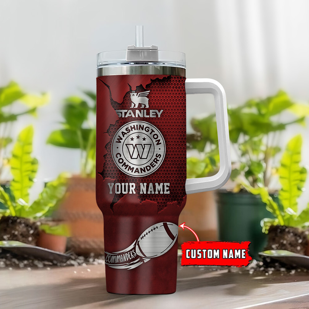 Custom Name Washington Commanders Stanley Tumbler with Handle - Personalized Gift - Image 2