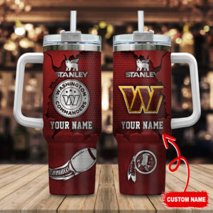 Custom Name Washington Commanders Stanley Tumbler with Handle - Personalized Gift