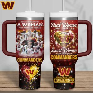 Washington Commanders NFL Sports Custom Stanley Quencher 40oz Stainless Steel Tumbler With Handle - Threewoofs