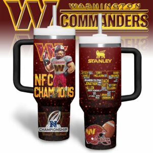 Washington Commanders NFL Sports Custom Stanley Quencher 40oz Stainless Steel Tumbler With Handle - Threewoofs