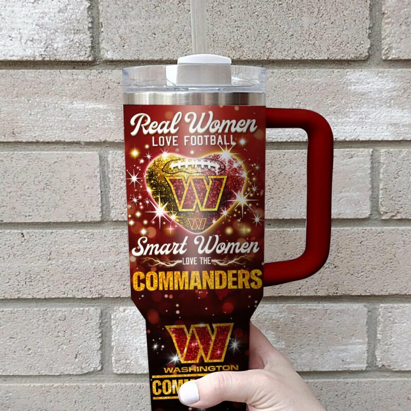 Washington Commanders NFL Sports Custom Stanley Quencher 40oz Stainless Steel Tumbler With Handle - Threewoofs - Image 2