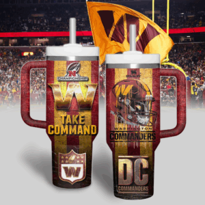 Washington Commanders NFL Sports Custom Stanley Quencher 40oz Stainless Steel Tumbler With Handle - Threewoofs