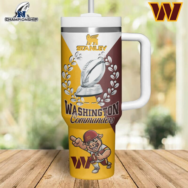 Washington Commanders NFL Sports Custom Stanley Quencher 40oz Stainless Steel Tumbler With Handle - Threewoofs - Image 2