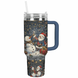 Webbed Winter Magic Christmas Custom Stanley Quencher 40oz Stainless Steel Tumbler With Handle - Threewoofs