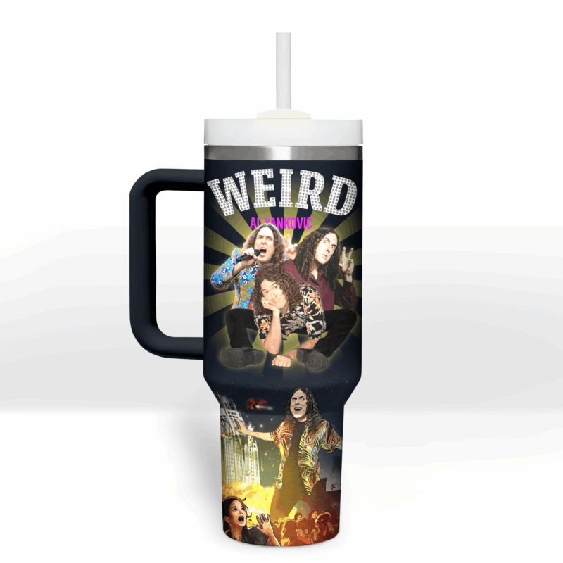 Weird Al Yankovic Music Custom Stanley Quencher 40oz Stainless Steel Tumbler With Handle - Threewoofs - Image 4