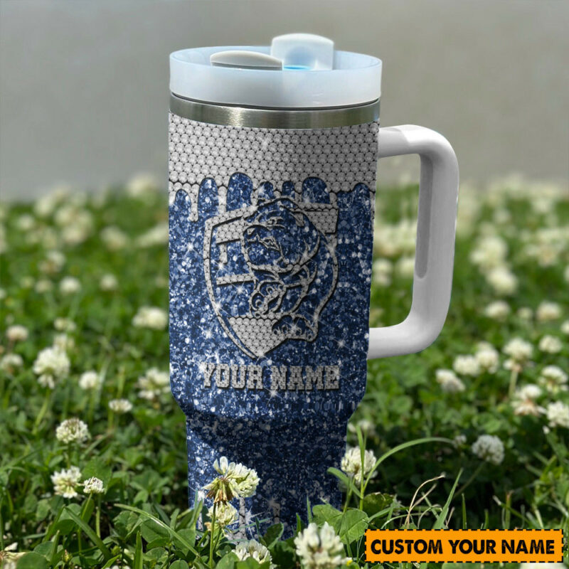 Western Bulldogs AFL Sports Glitter Custom Stanley Quencher 40oz Stainless Steel Tumbler With Handle - Threewoofs - Image 3