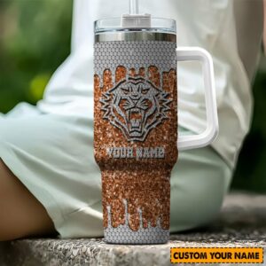 Wests Tigers NRL Sports Glitter Custom Stanley Quencher 40oz Stainless Steel Tumbler With Handle - Threewoofs