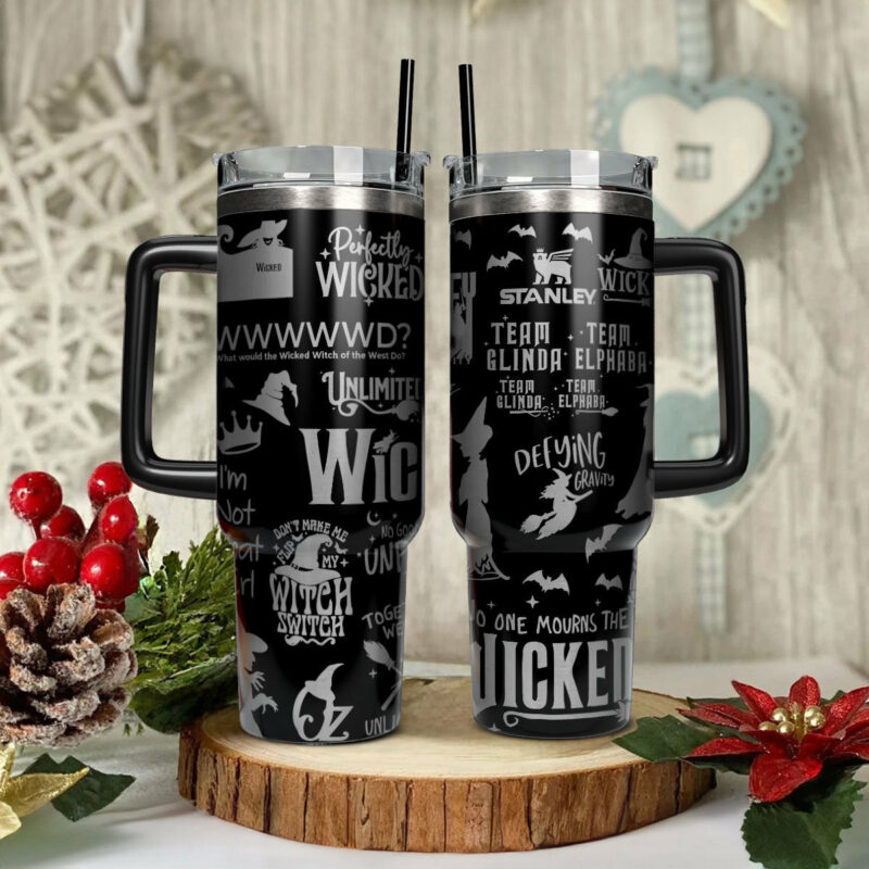 Wicked Movies Custom Stanley Quencher 40oz Stainless Steel Tumbler With Handle - Threewoofs