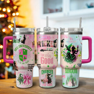 Wicked Movies Custom Stanley Quencher 40oz Stainless Steel Tumbler With Handle - Threewoofs