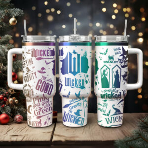 Wicked Movies Custom Stanley Quencher 40oz Stainless Steel Tumbler With Handle - Threewoofs