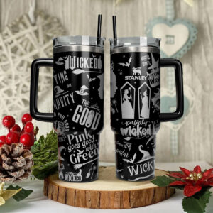 Wicked Movies Custom Stanley Quencher 40oz Stainless Steel Tumbler With Handle - Threewoofs