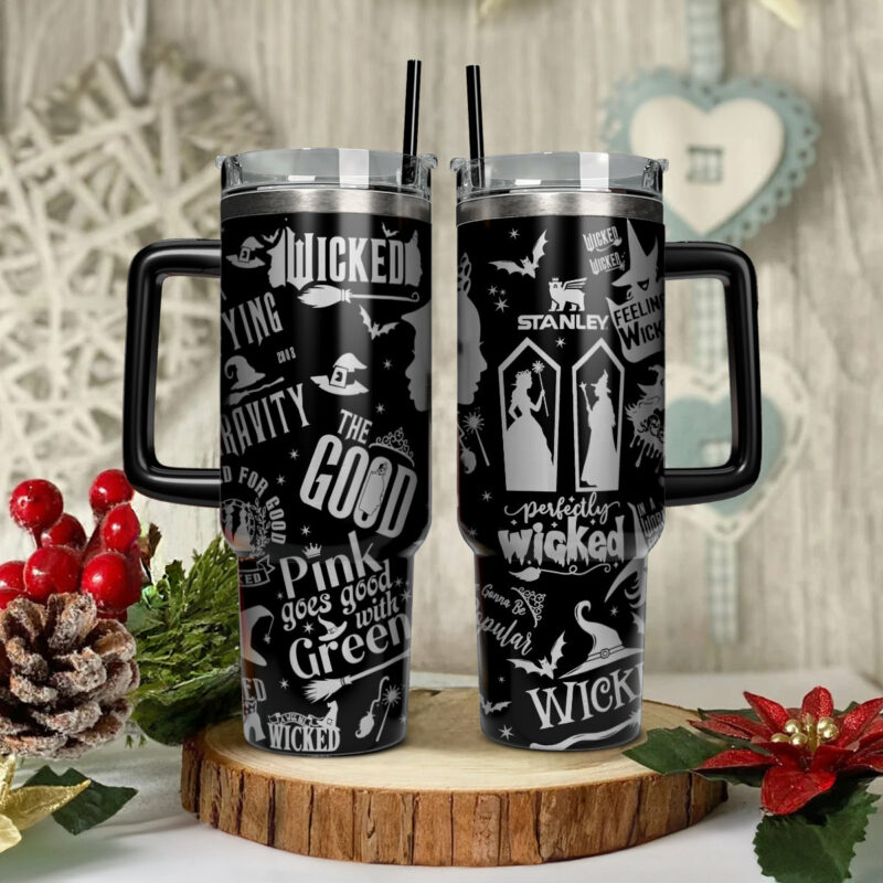 Wicked Movies Custom Stanley Quencher 40oz Stainless Steel Tumbler With Handle - Threewoofs