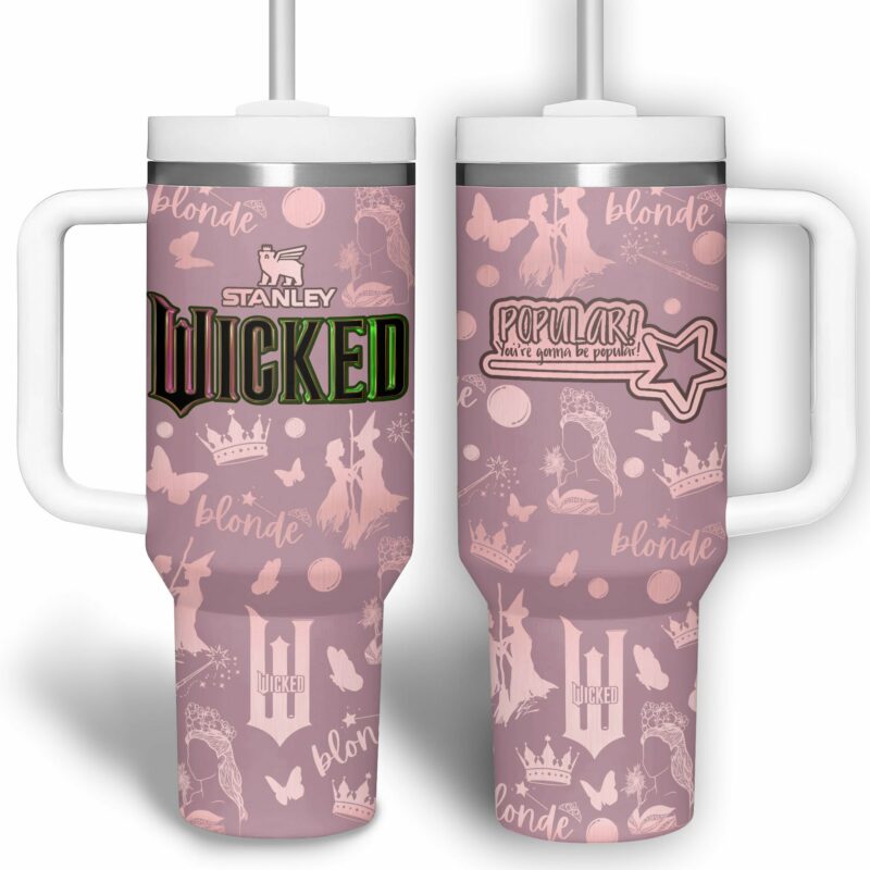 Wicked Movies Custom Stanley Quencher 40oz Stainless Steel Tumbler With Handle - Threewoofs - Image 2