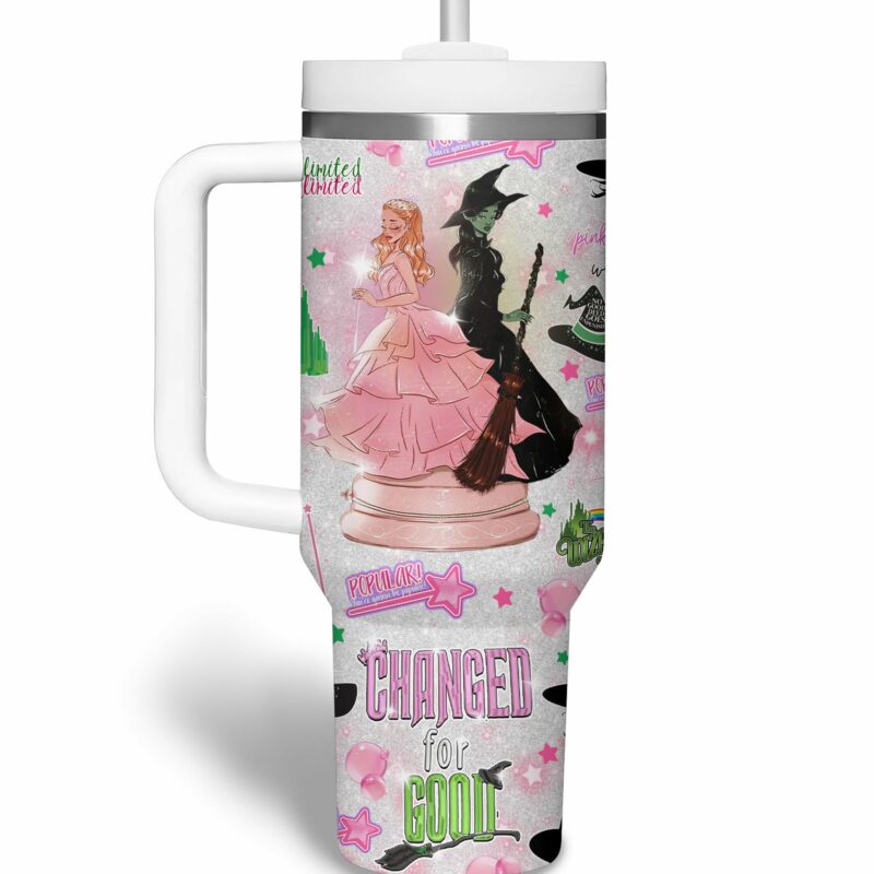 Wicked Movies Custom Stanley Quencher 40oz Stainless Steel Tumbler With Handle - Threewoofs - Image 3