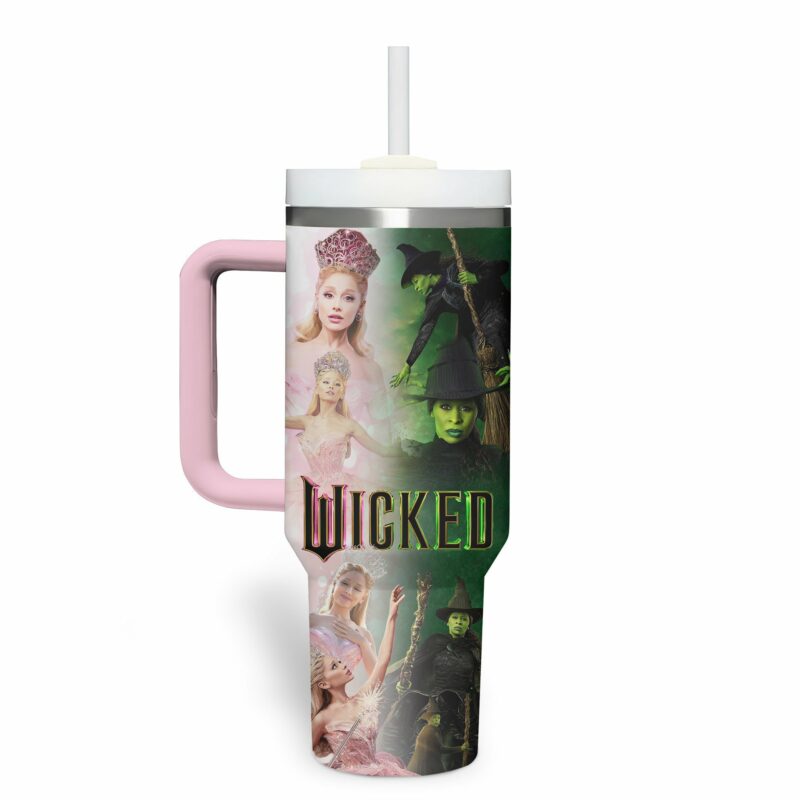 Wicked Movies Custom Stanley Quencher 40oz Stainless Steel Tumbler With Handle - Threewoofs - Image 3