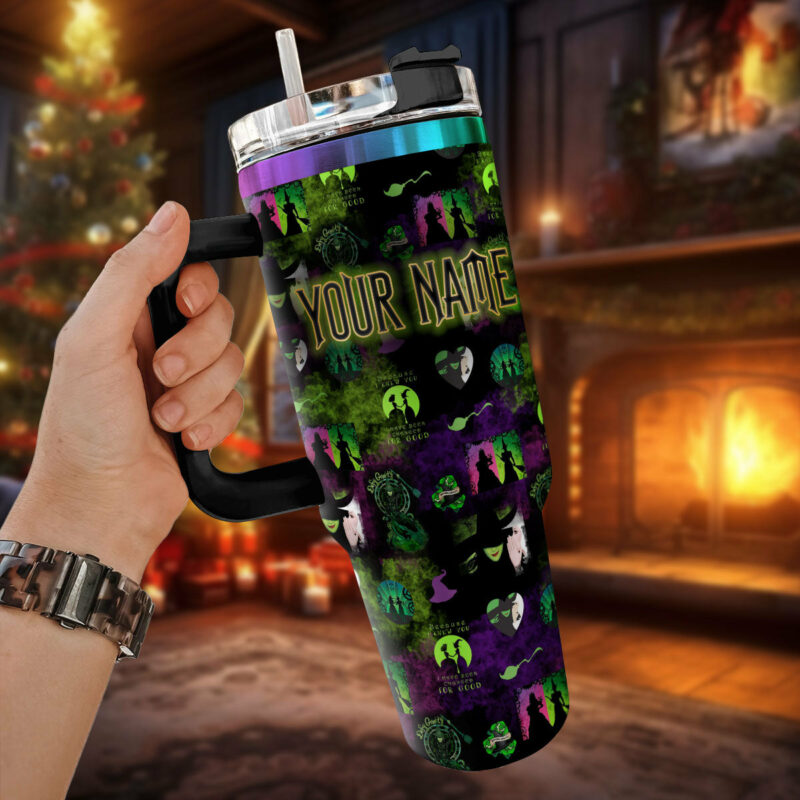 Wicked Movies Custom Stanley Quencher 40oz Stainless Steel Tumbler With Handle - Threewoofs - Image 3